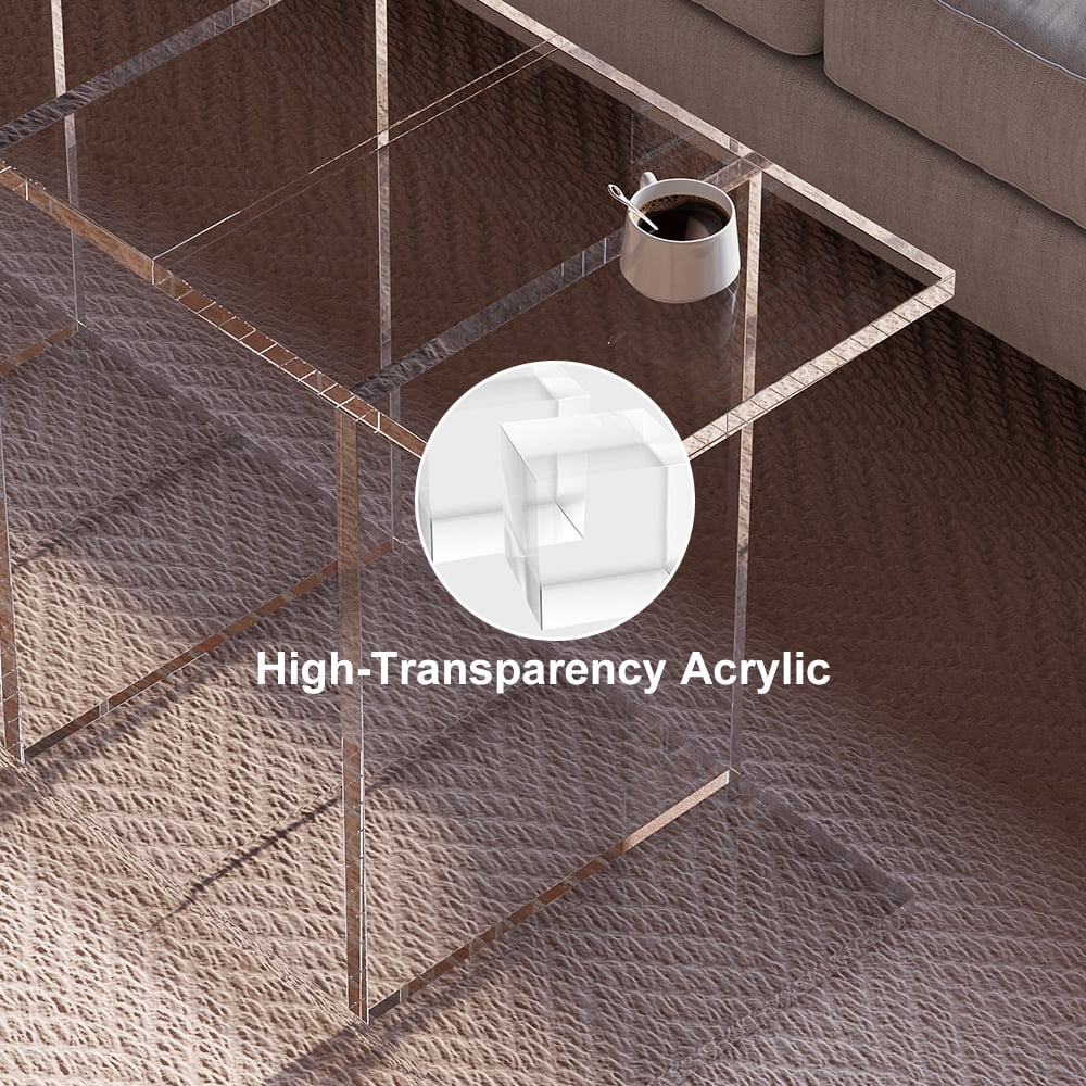 HMR - Square Acrylic End Table in Clear