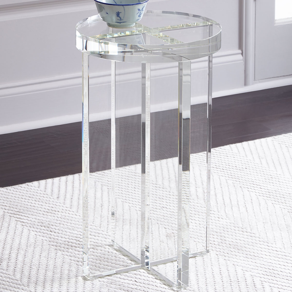 HMR - Round Acrylic End Table in Clear