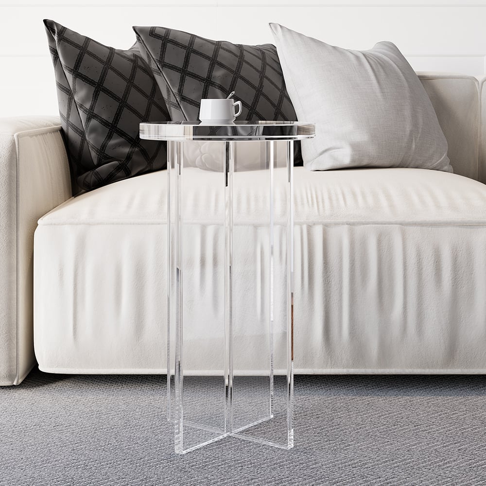 HMR - Round Acrylic End Table in Clear