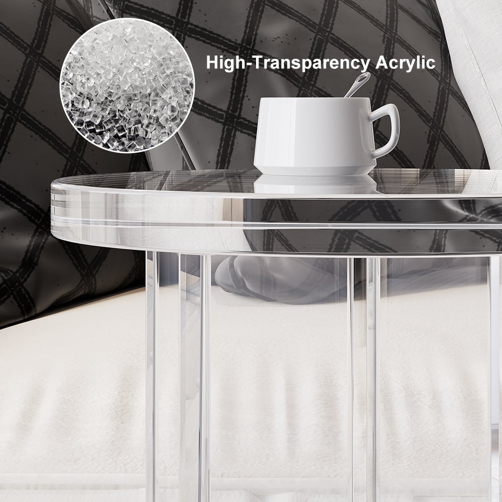 HMR - Round Acrylic End Table in Clear