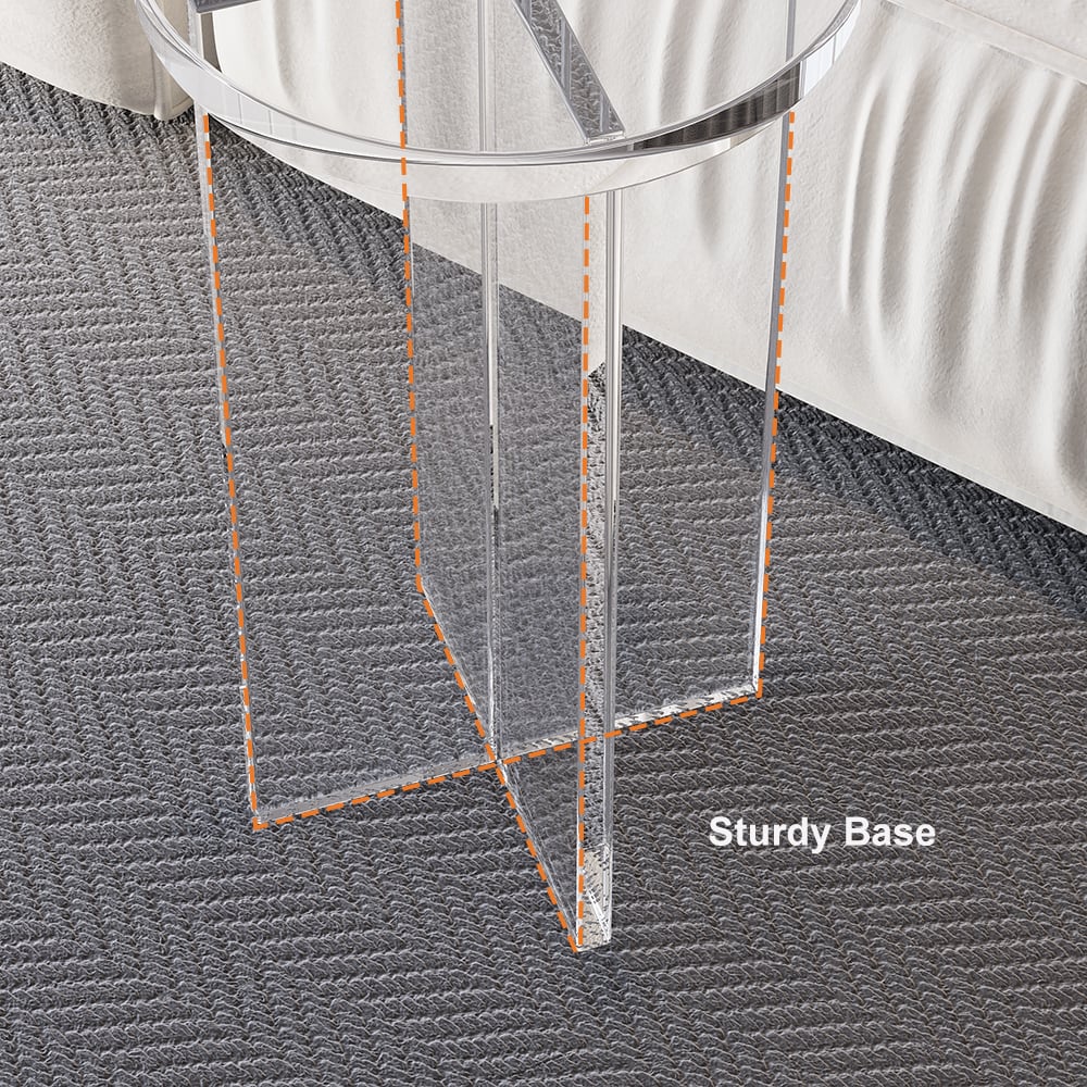 HMR - Round Acrylic End Table in Clear