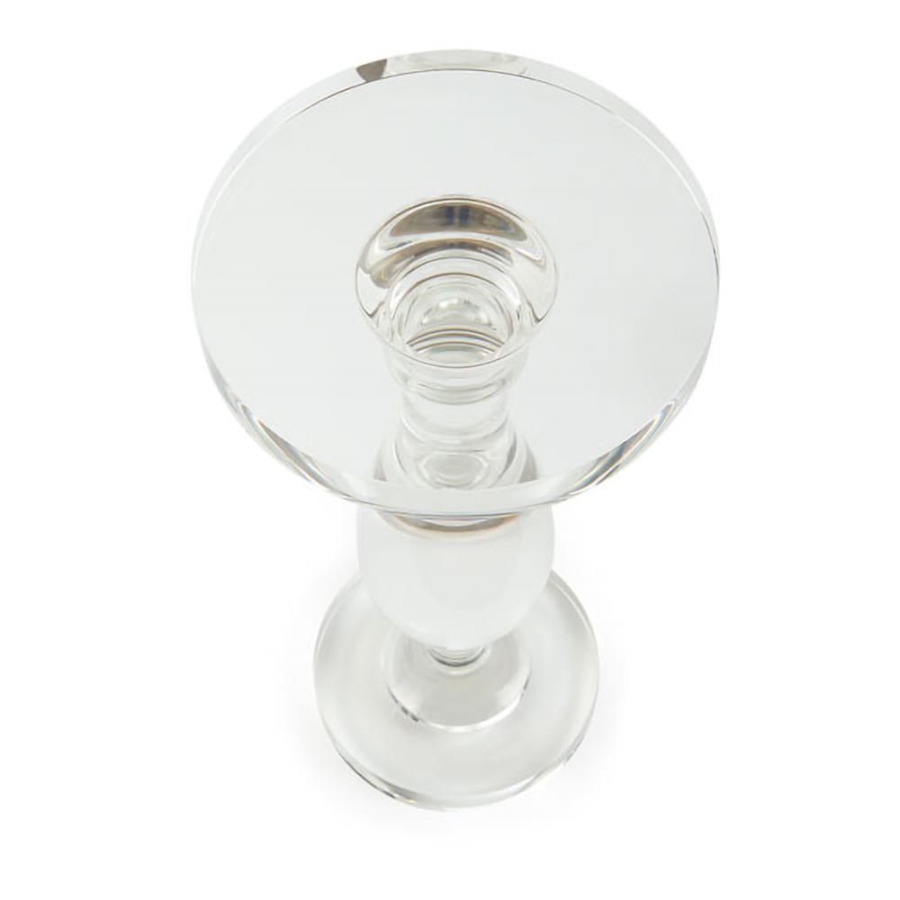 HMR - 14" Modern Acrylic Round End Table with Pedestal in Clear