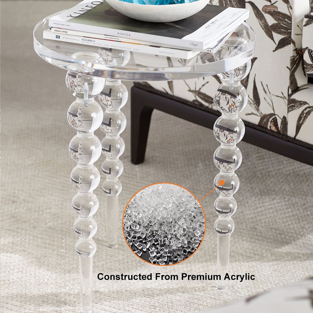 HMR - Acrylic Round Side Table in Clear