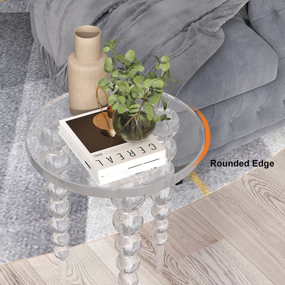 HMR - Acrylic Round Side Table in Clear