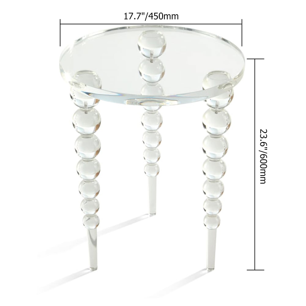 HMR - Acrylic Round Side Table in Clear