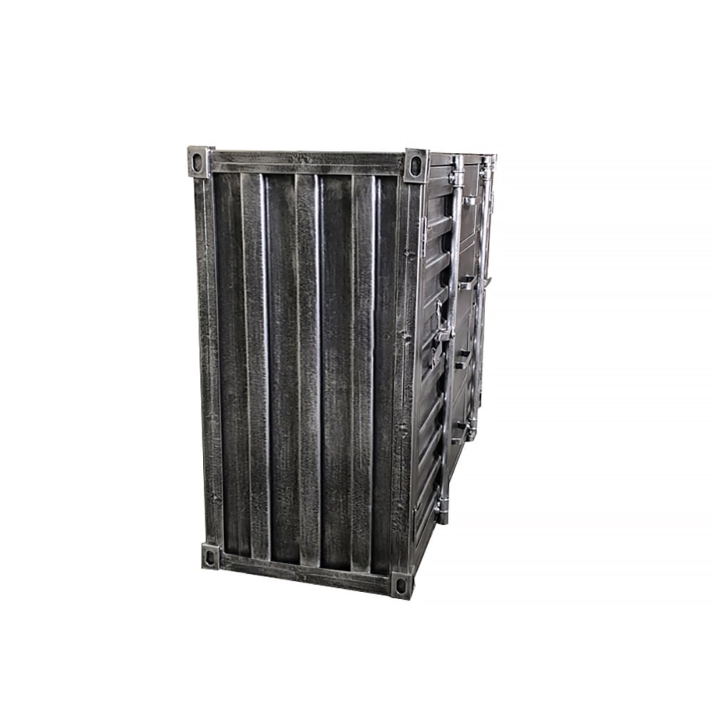 HMR Ctainer Cargo Industrial 39" Sideboards with Drawers and Doors Metal - Distressed Silver