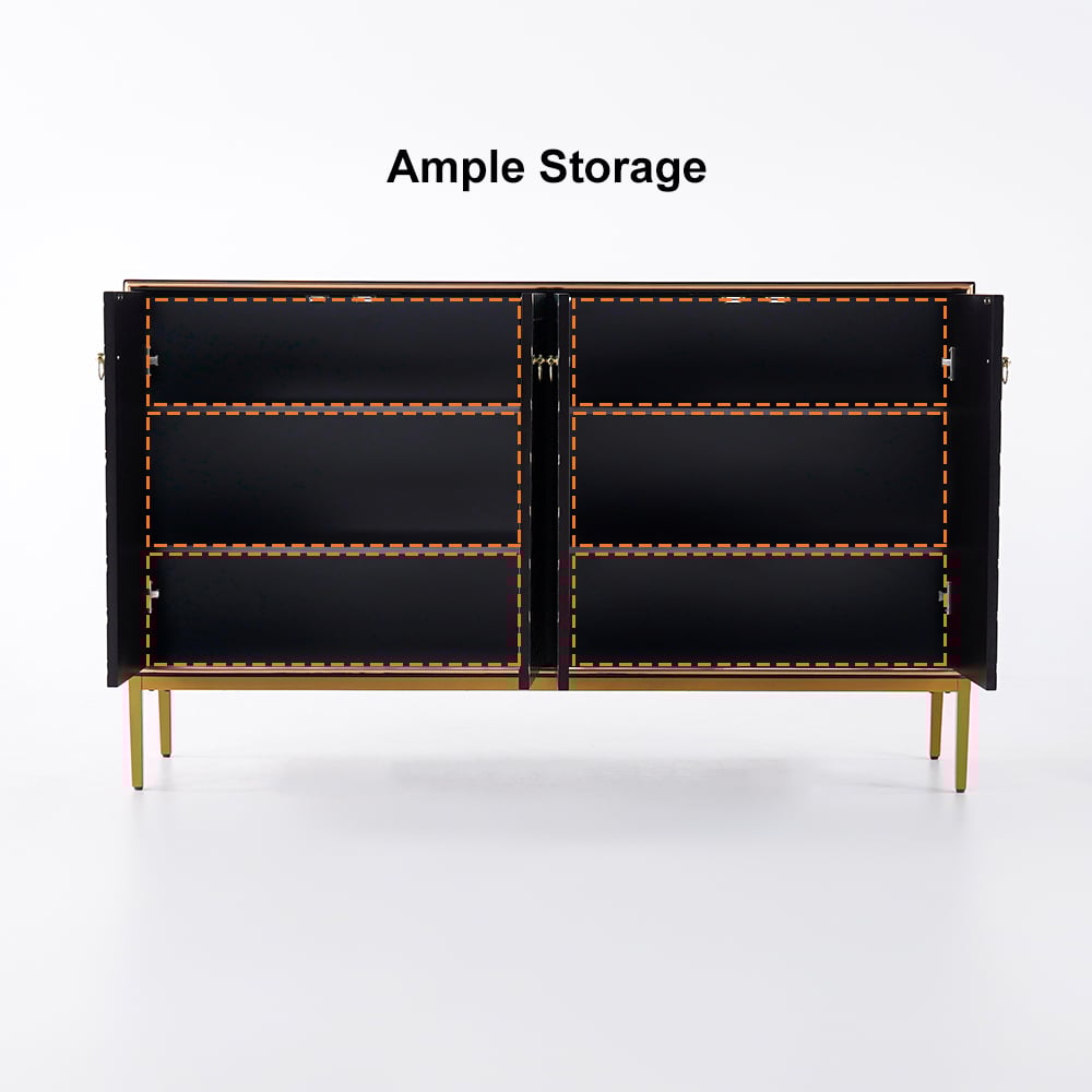 HMR Modern 59" Sideboards Buffet with Doors & Shelves - Blue