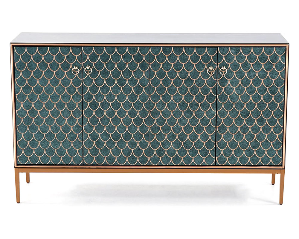 HMR Modern 59" Sideboards Buffet with Doors & Shelves - Blue