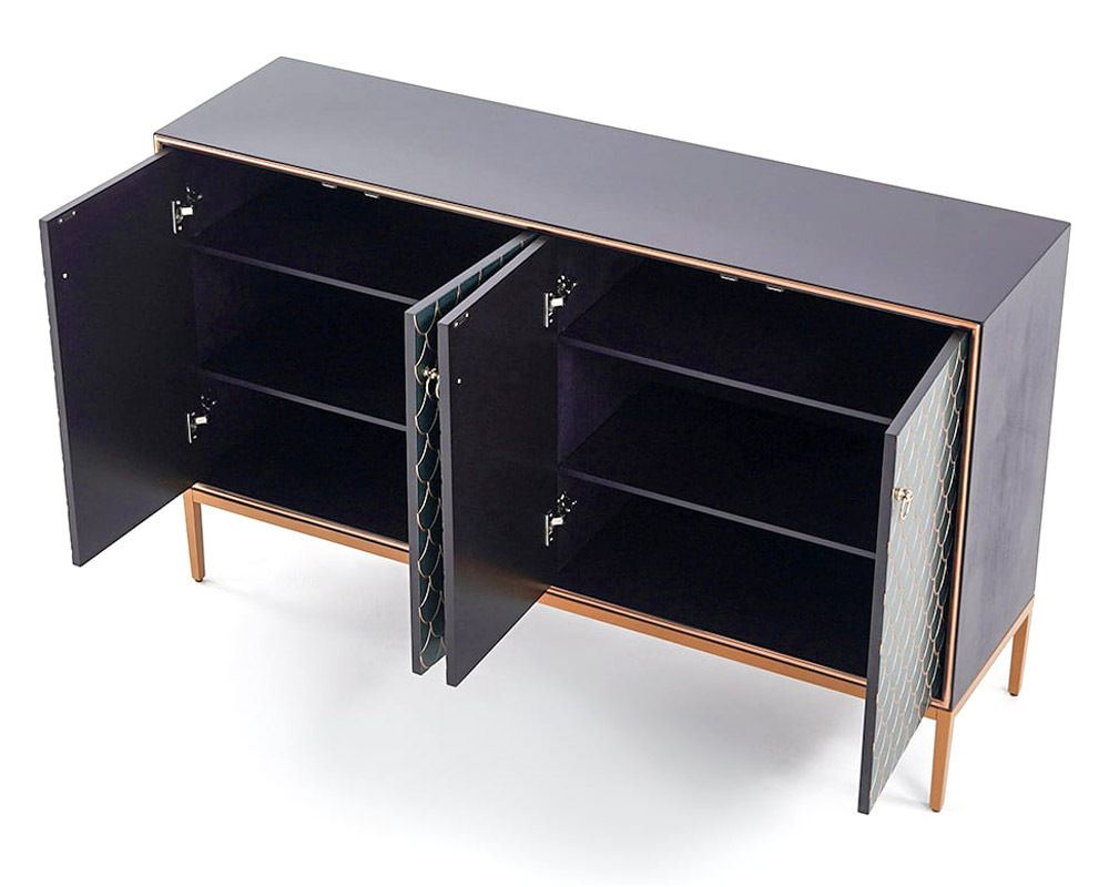 HMR Modern 59" Sideboards Buffet with Doors & Shelves - Blue