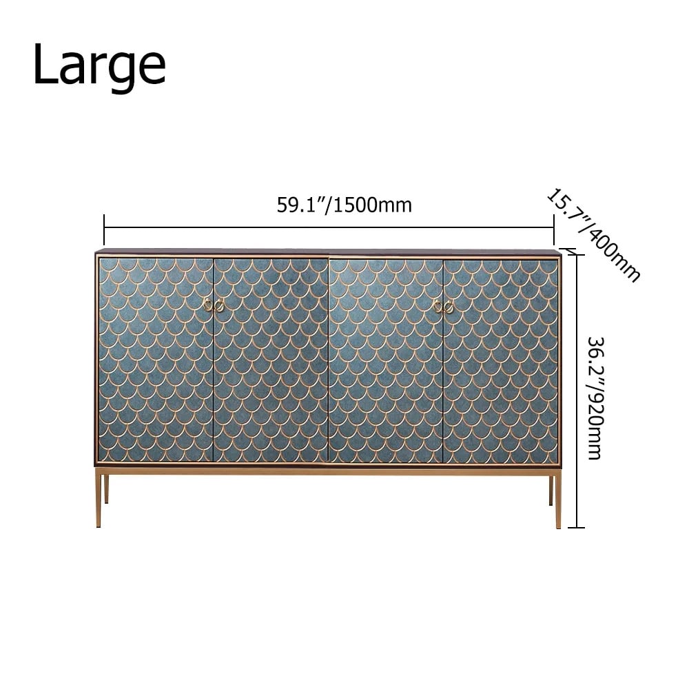 HMR Modern 59" Sideboards Buffet with Doors & Shelves - Blue
