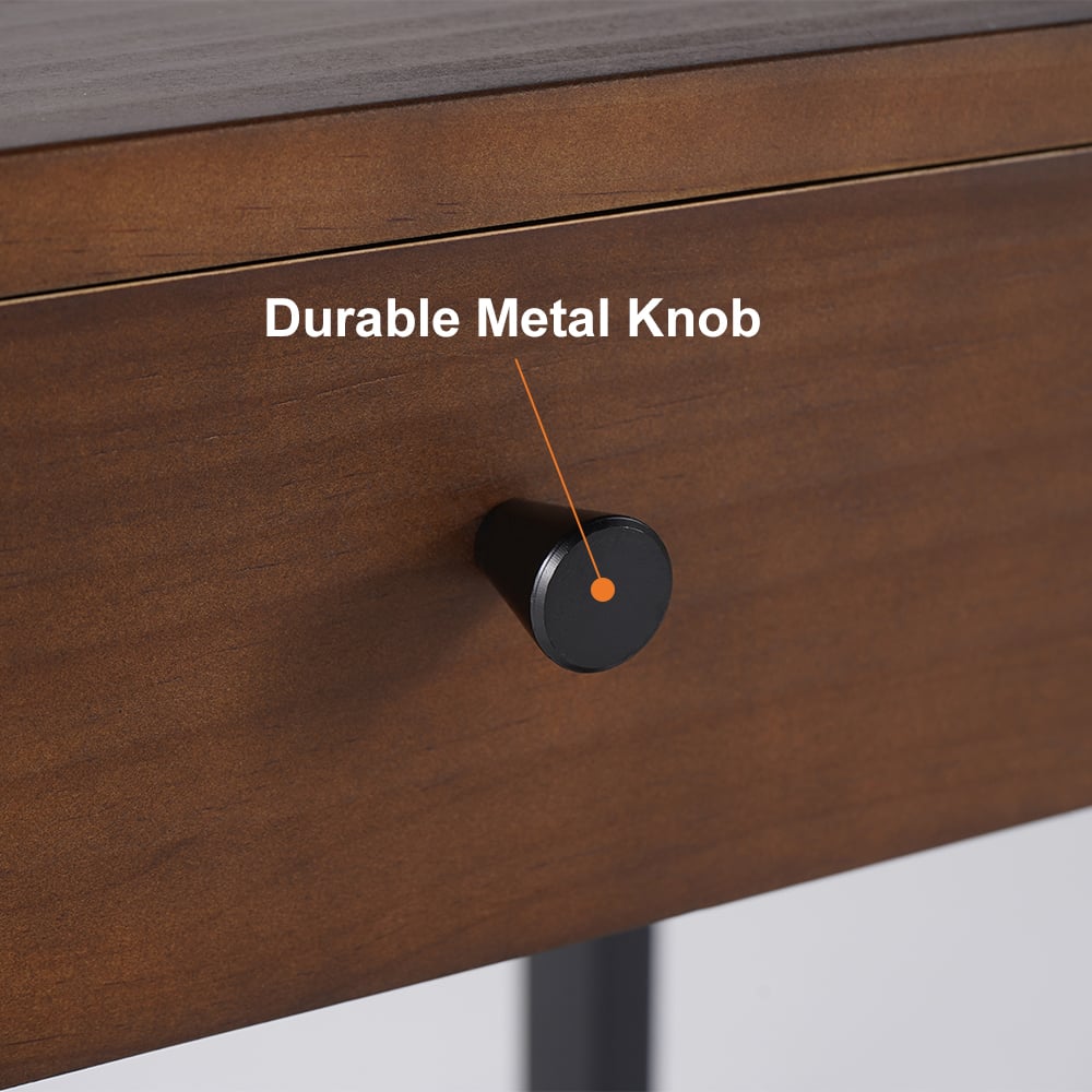 HMR - Nightstand with Drawer and Shelf in Walnut