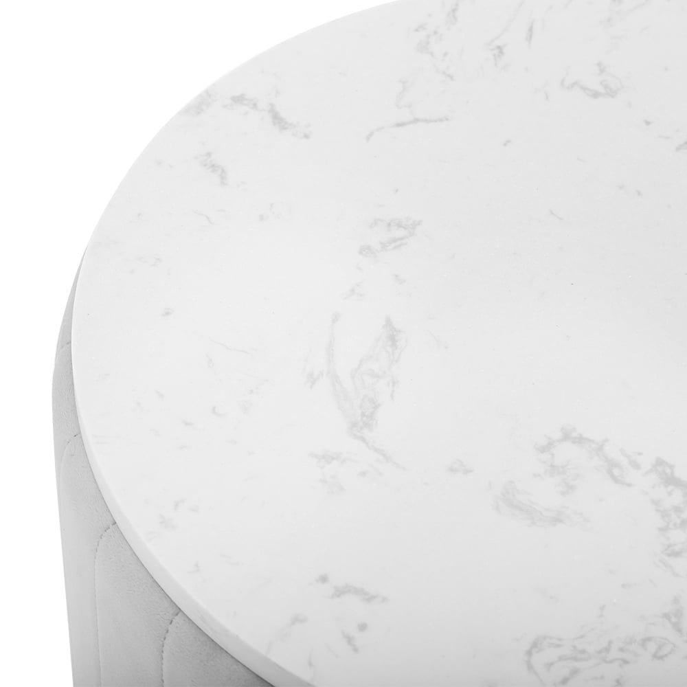 HMR 3-Drawer Round Nightstand - Gray, Velvet