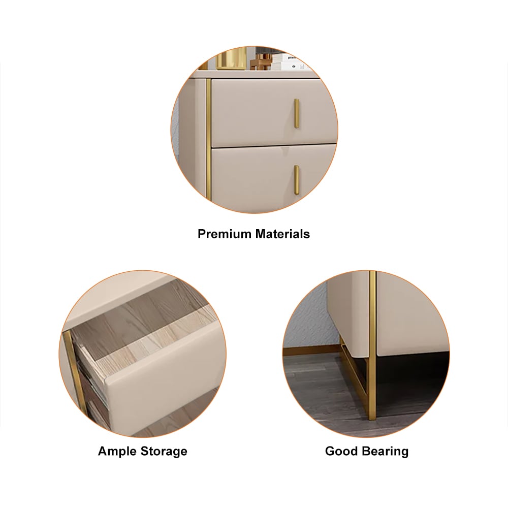HMR - Modern Nightstand with 2-Drawer