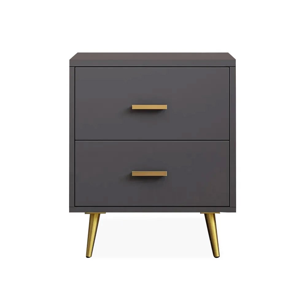 HMR Modern Nightstand with Gold Legs - Gray