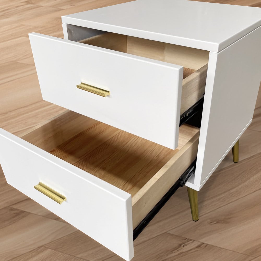 HMR - Modern Nightstand with Gold Legs