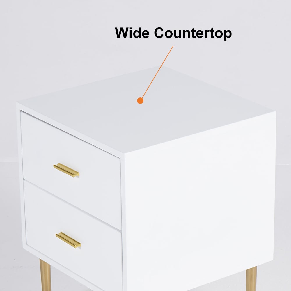 HMR - Modern Nightstand with Gold Legs