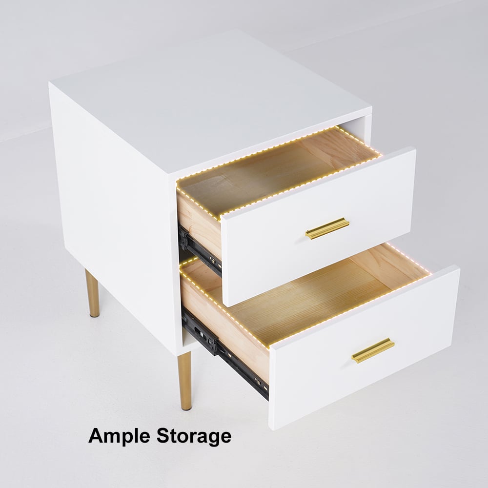 HMR - Modern Nightstand with Gold Legs