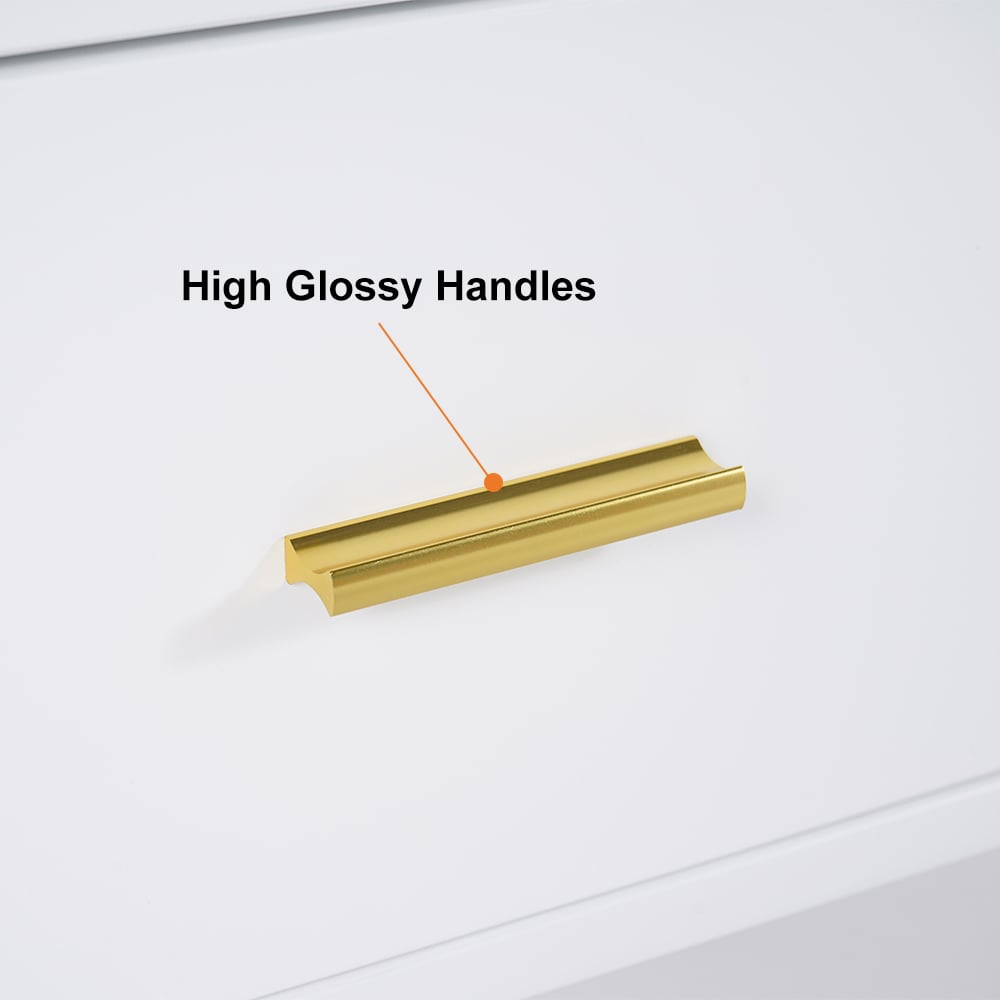 HMR - Modern Nightstand with Gold Legs