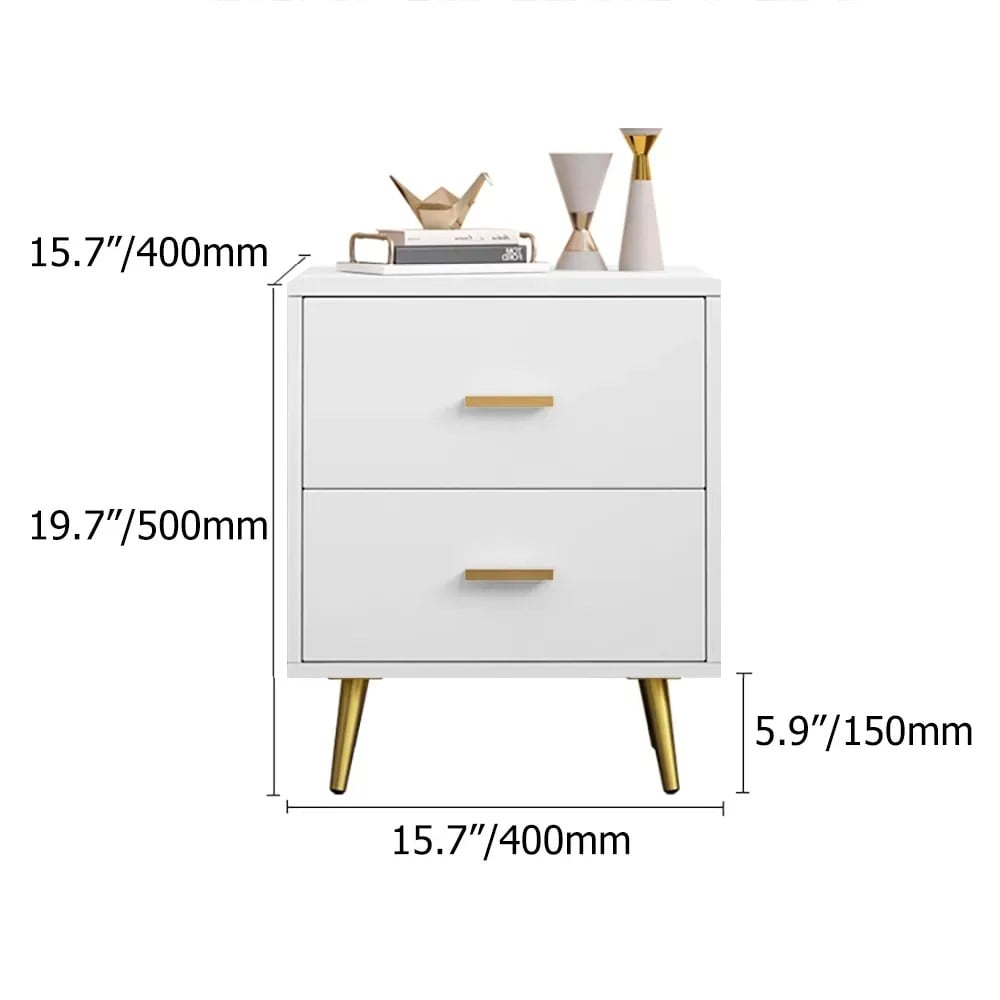 HMR - Modern Nightstand with Gold Legs