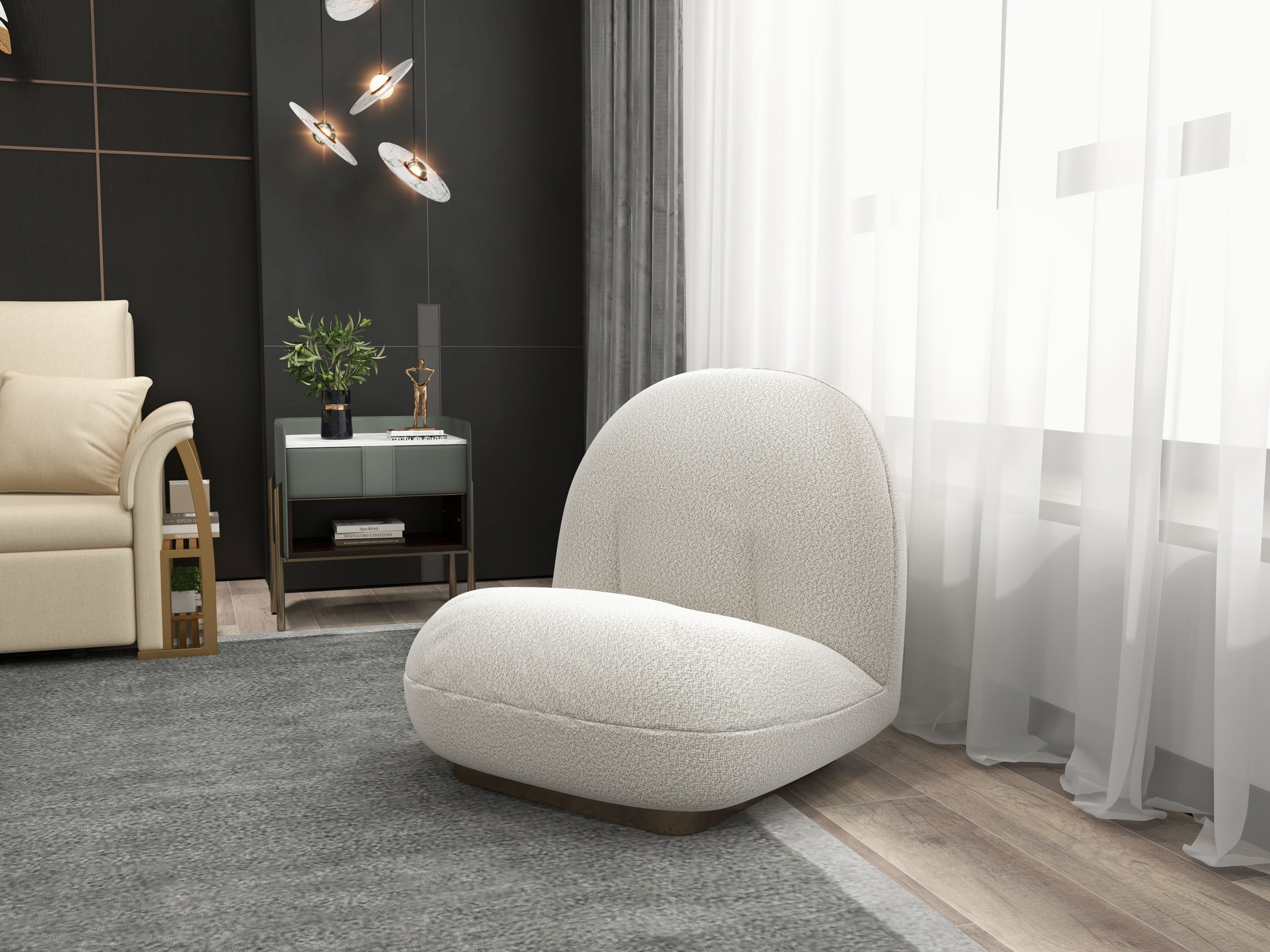 HMR Modern Nightstand with Charger & Light - Green, Sintered Stone