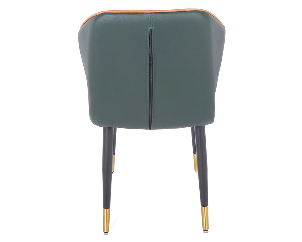 HMR - Modern PU Leather Dining Chair with Carbon Steel Leg (Set of 2) in Dark Green