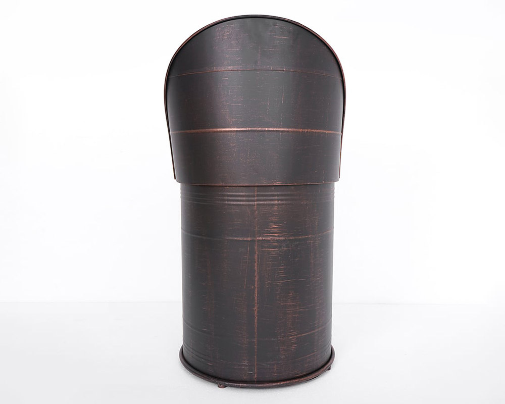 HMR - Drumbon PU Leather Industrial Bar Stool with Backs (Set of 2) in Brown