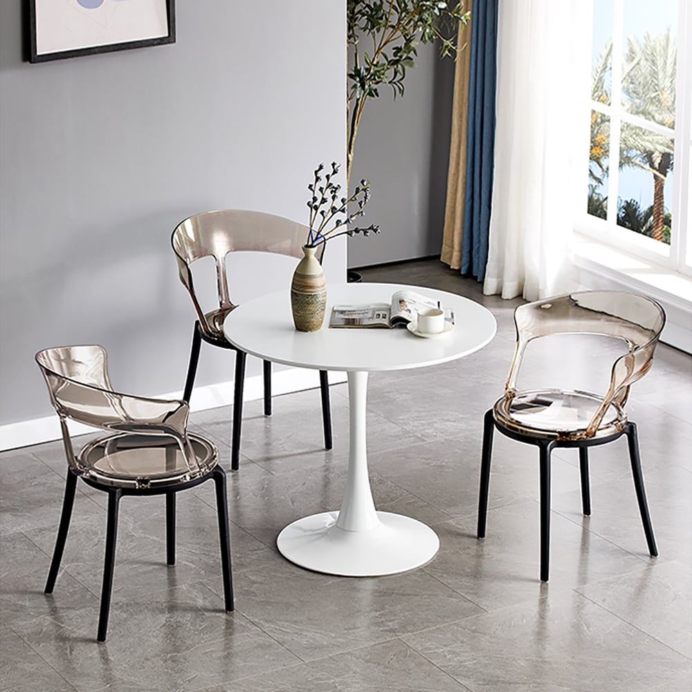 HMR Modern Acrylic Dining Chairs - Amber