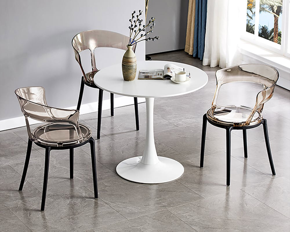 HMR Modern Acrylic Dining Chairs - Amber