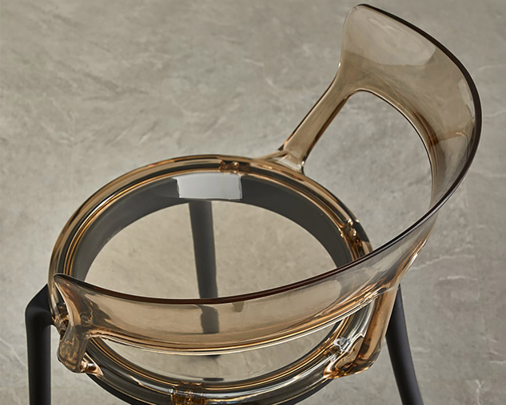 HMR Modern Acrylic Dining Chairs - Amber