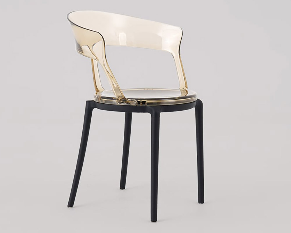 HMR Modern Acrylic Dining Chairs - Amber