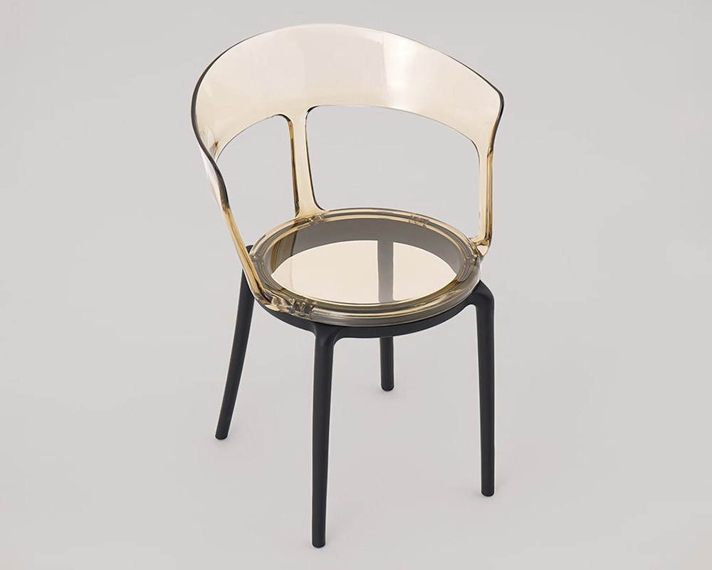 HMR Modern Acrylic Dining Chairs - Amber