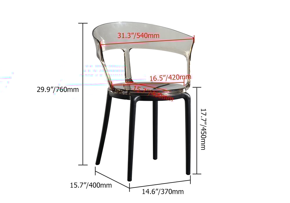 HMR Modern Acrylic Dining Chairs - Amber
