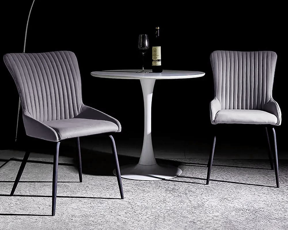 HMR - Modern Dining Chair with PU Leather Upholstery (Set of 2)