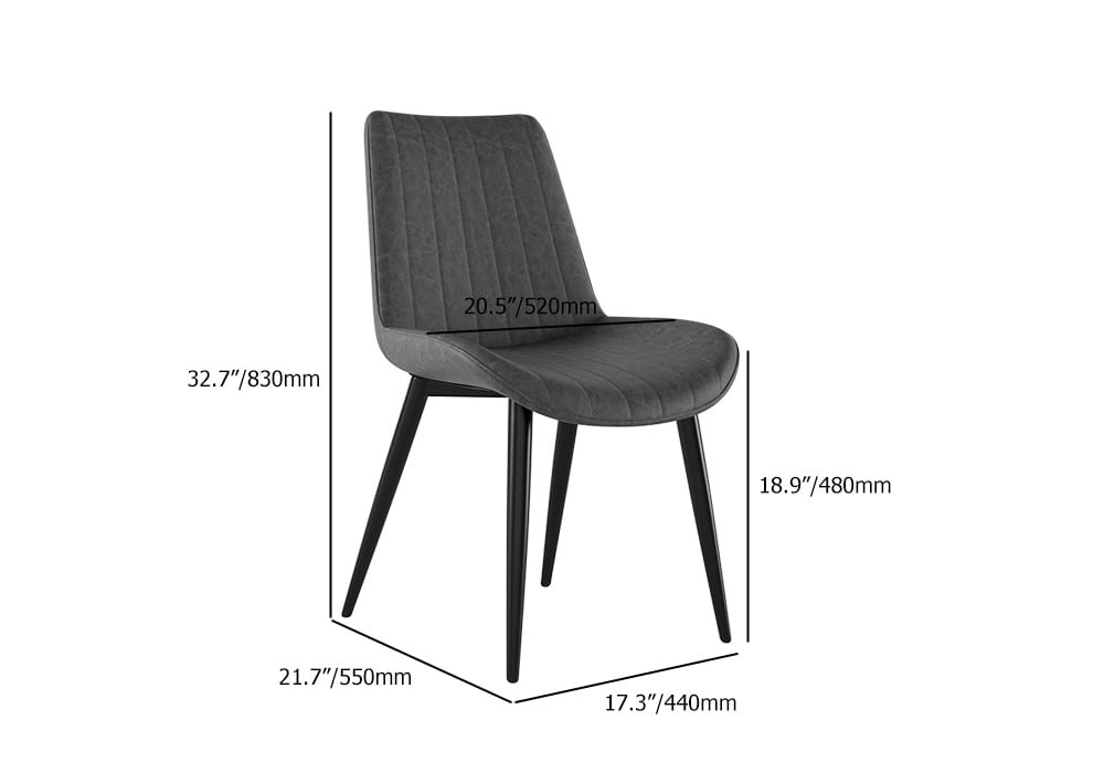 HMR - Modern Dining Chairs with PU Leather Upholstery Set of 2