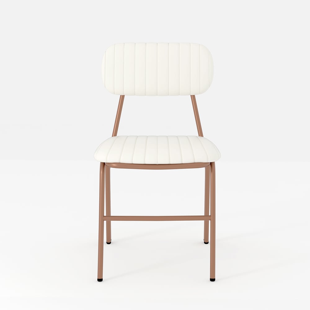 HMR Modern Dining Chairs with Faux Leather Upholstery (Set of 2) - White