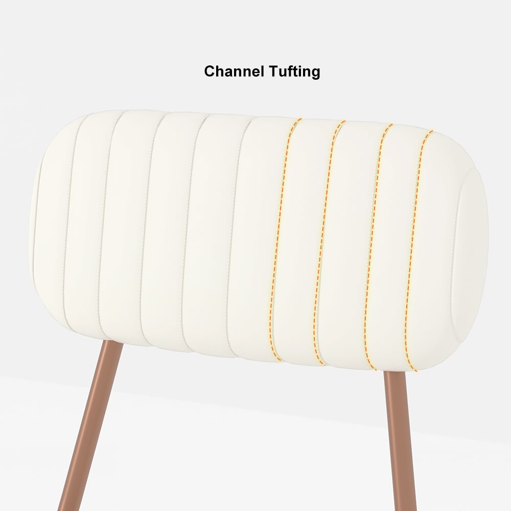 HMR Modern Dining Chairs with Faux Leather Upholstery (Set of 2) - White