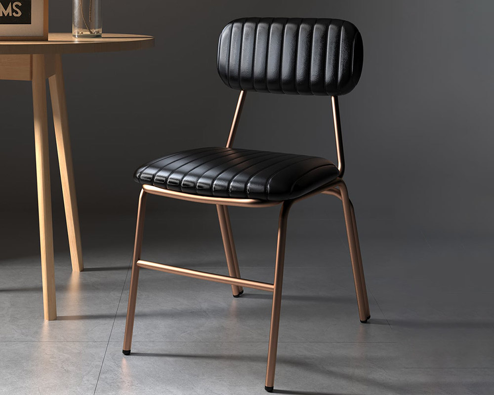 HMR - Modern Dining Chairs with Faux Leather Upholstery (Set of 2)