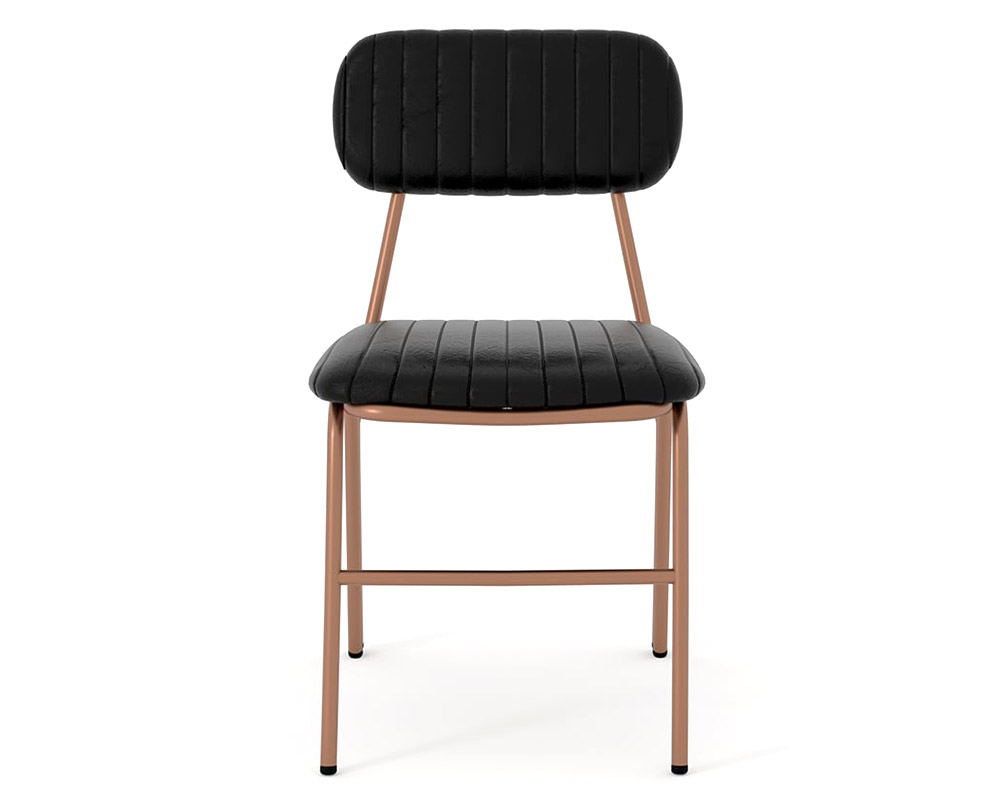 HMR Modern Dining Chairs with Faux Leather Upholstery (Set of 2) - Black