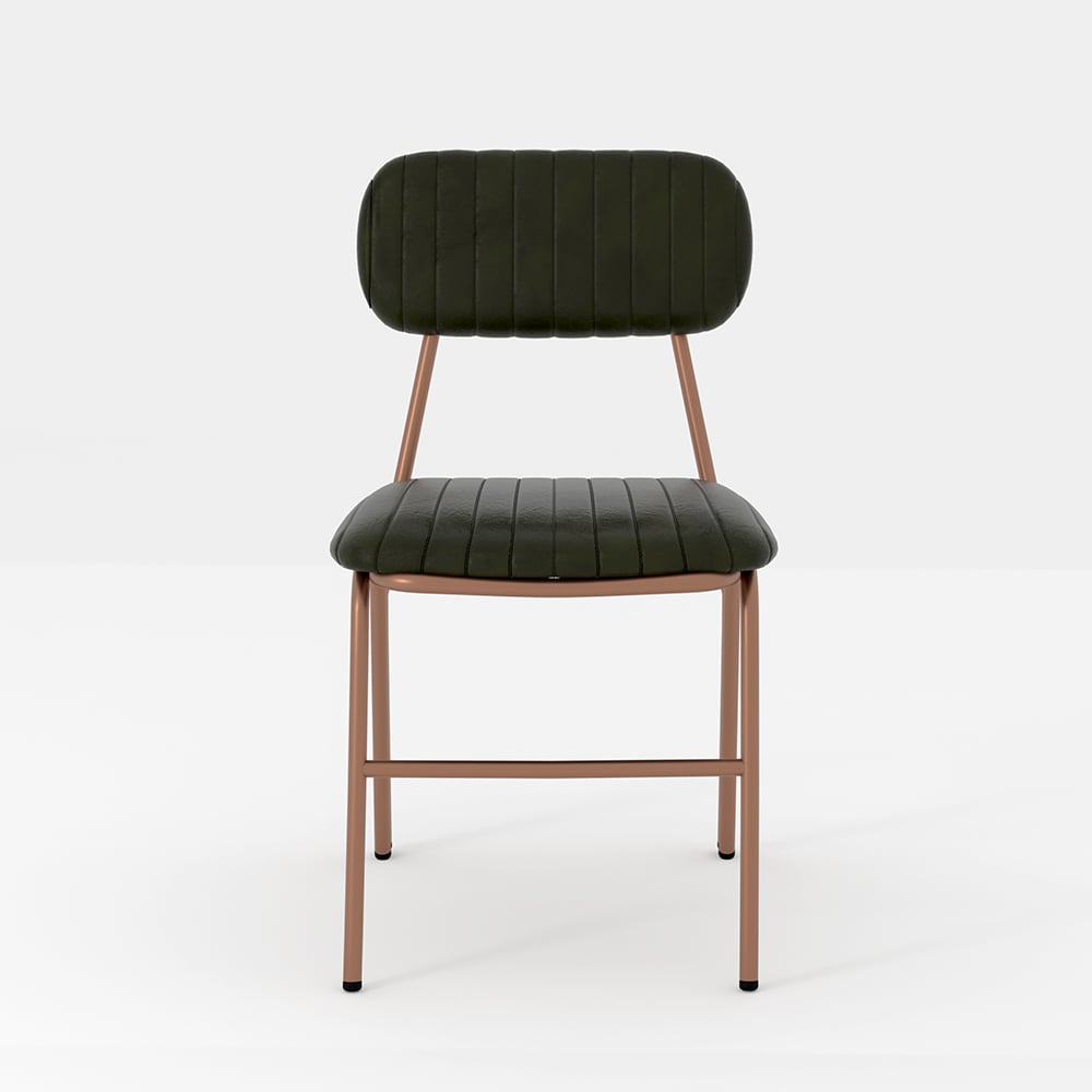 HMR Modern Dining Chairs with Faux Leather Upholstery (Set of 2) - Green