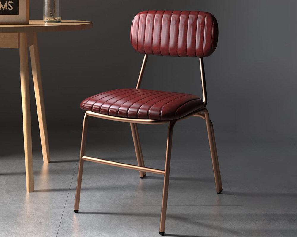 HMR - Modern Dining Chairs with Faux Leather Upholstery (Set of 2)