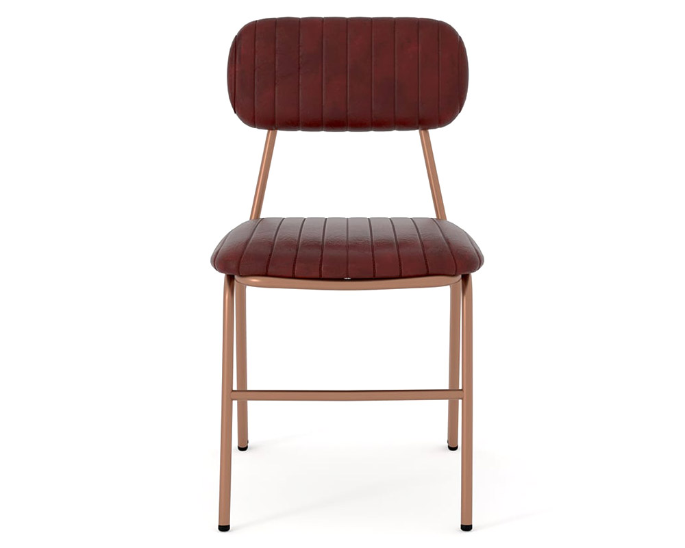HMR Modern Dining Chairs with Faux Leather Upholstery (Set of 2) - Wine Red