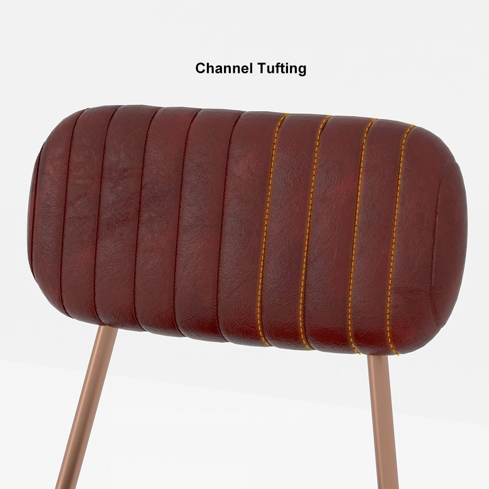HMR Modern Dining Chairs with Faux Leather Upholstery (Set of 2) - Wine Red