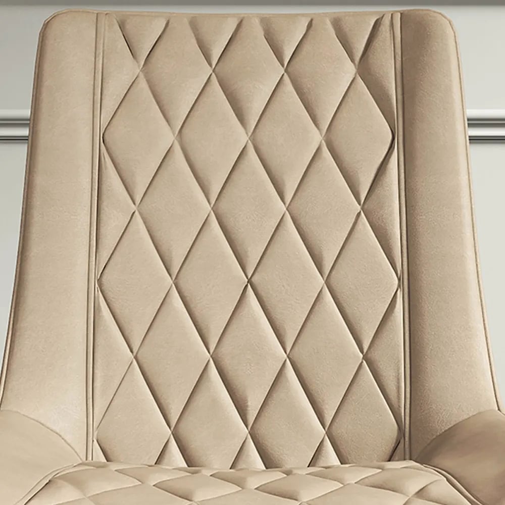 HMR Dining Chair with PU Leather Upholstery (Set of 2) - Beige