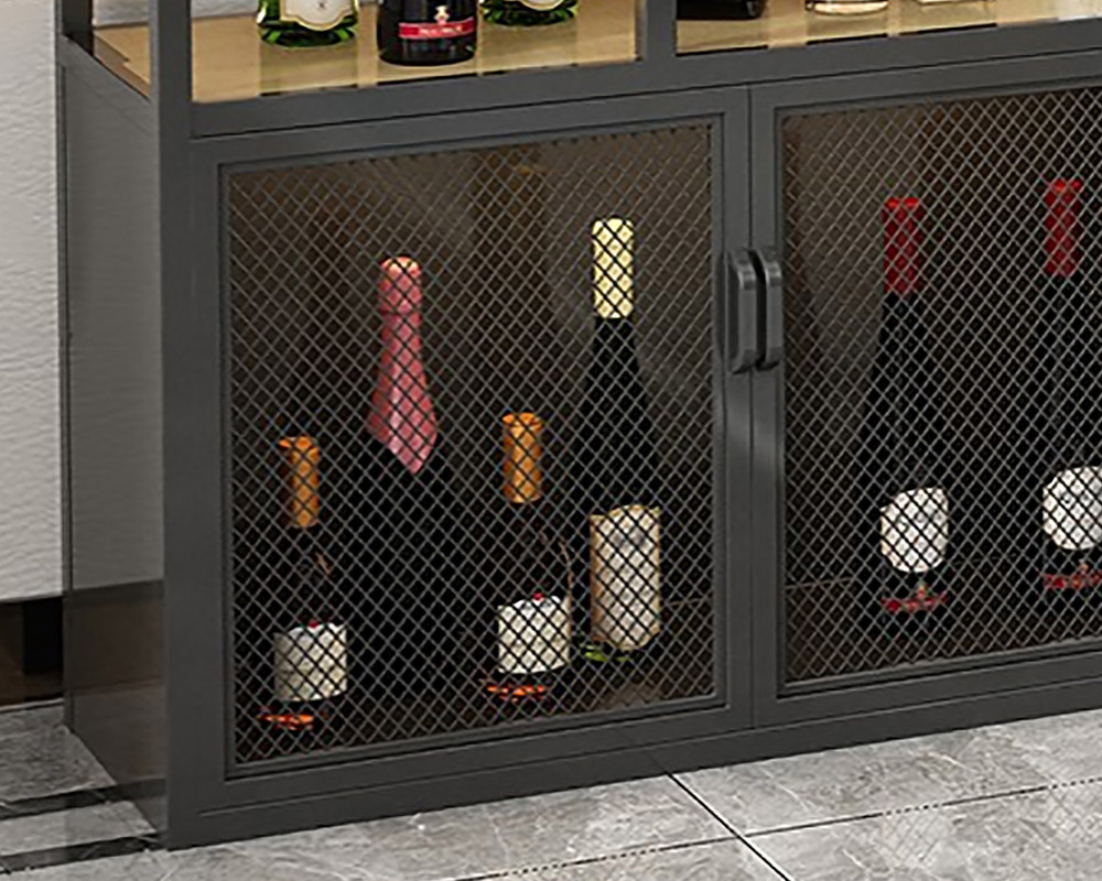 HMR - Industrial Standing Glass Wine Rack in Left Side