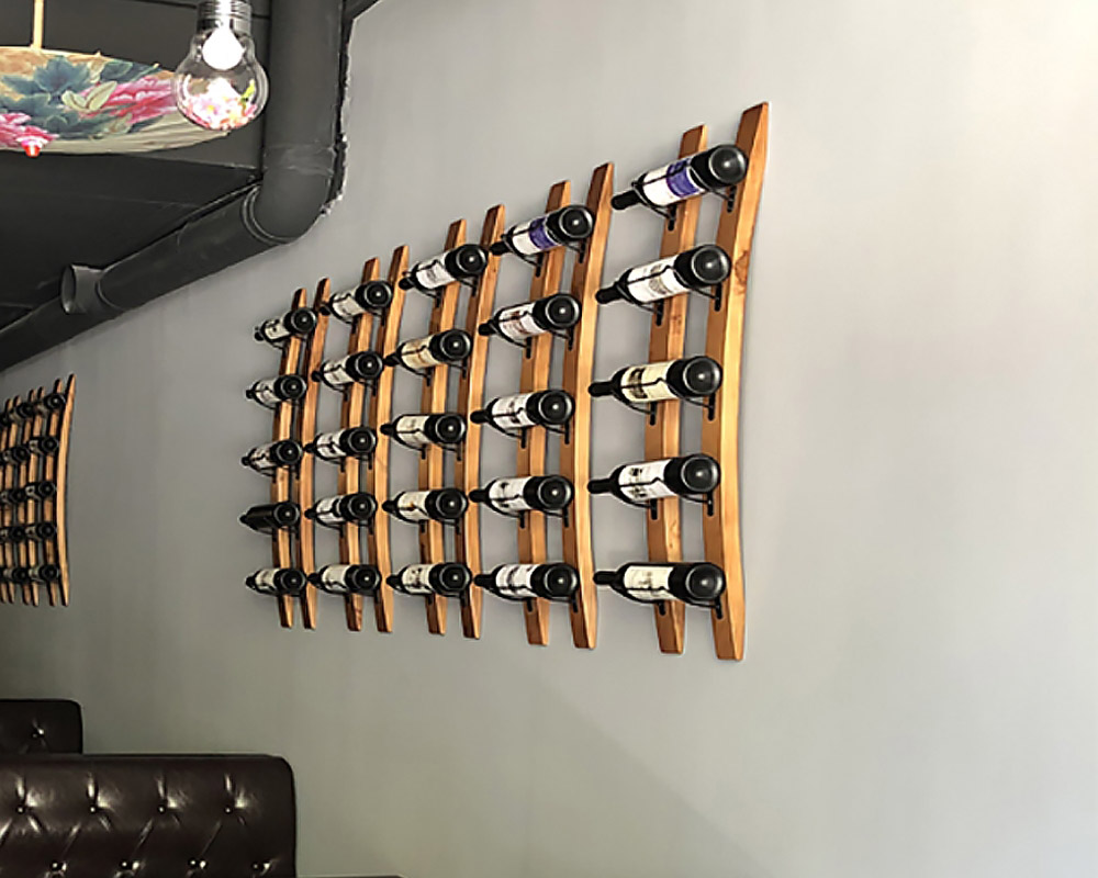 HMR - Wooden Wall Wine Rack in Natural