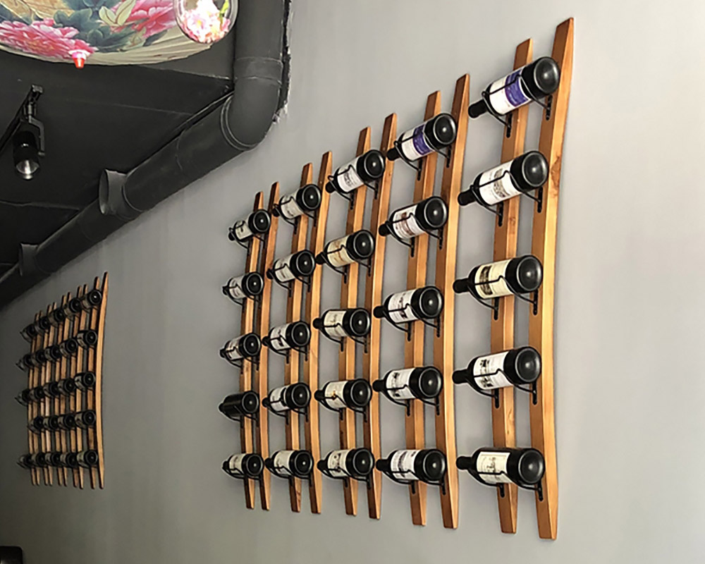 HMR - Wooden Wall Wine Rack in Natural