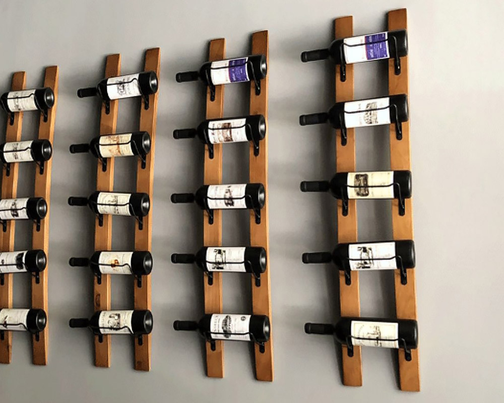 HMR - Wooden Wall Wine Rack in Natural