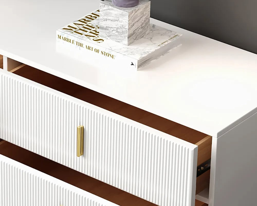 HMR - 6-Drawers Buffet Cabinet in White