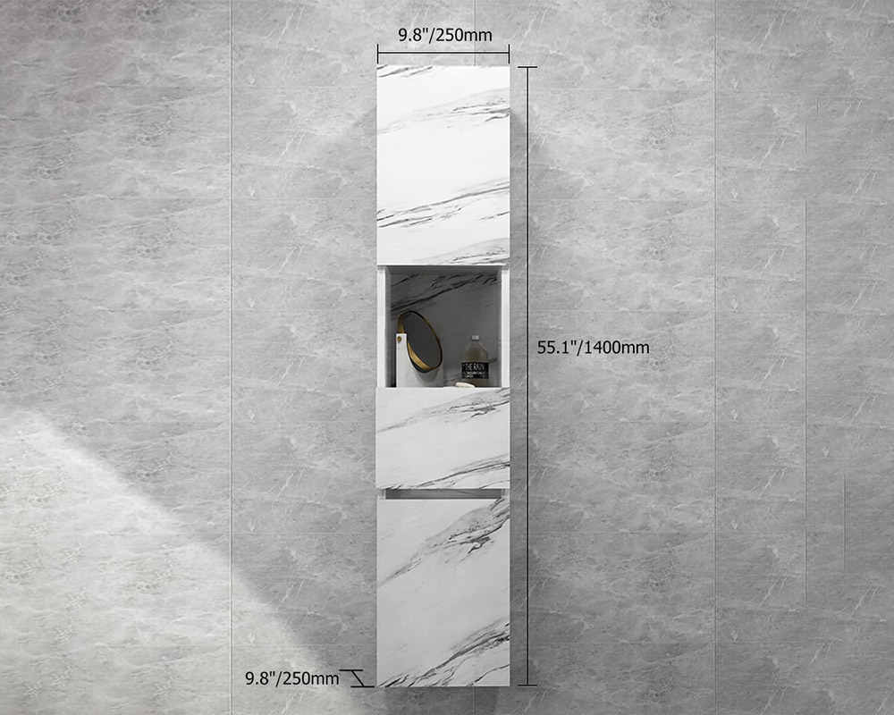 HMR Modern Bathroom Cabinet with Drawers - White