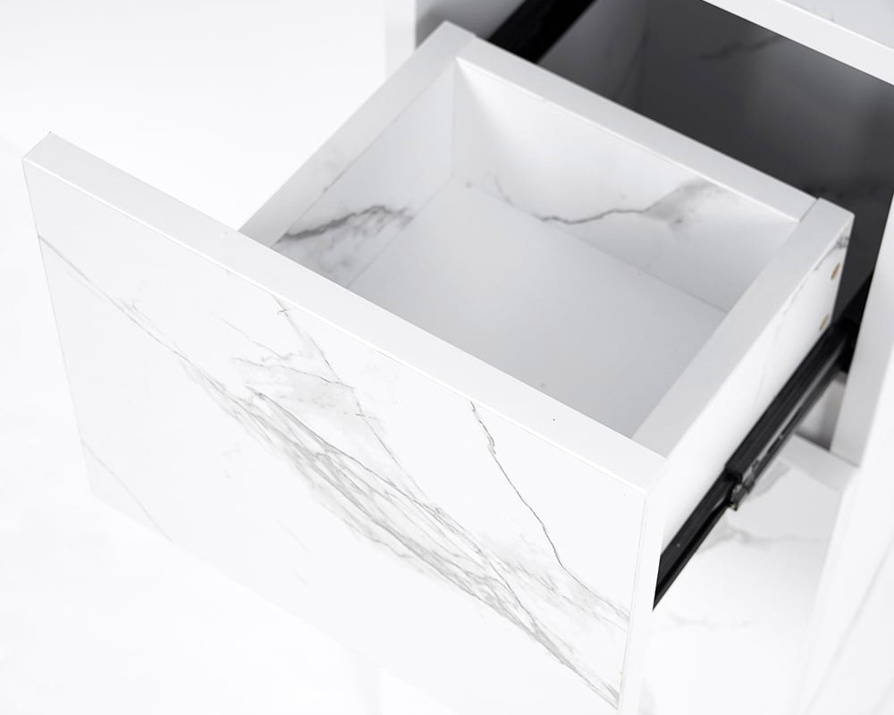 HMR Modern Bathroom Cabinet with Drawers - White